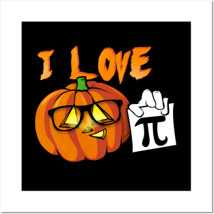 I Love Pumpkin Pi Nerdy Halloween T-Shirt Posters and Art